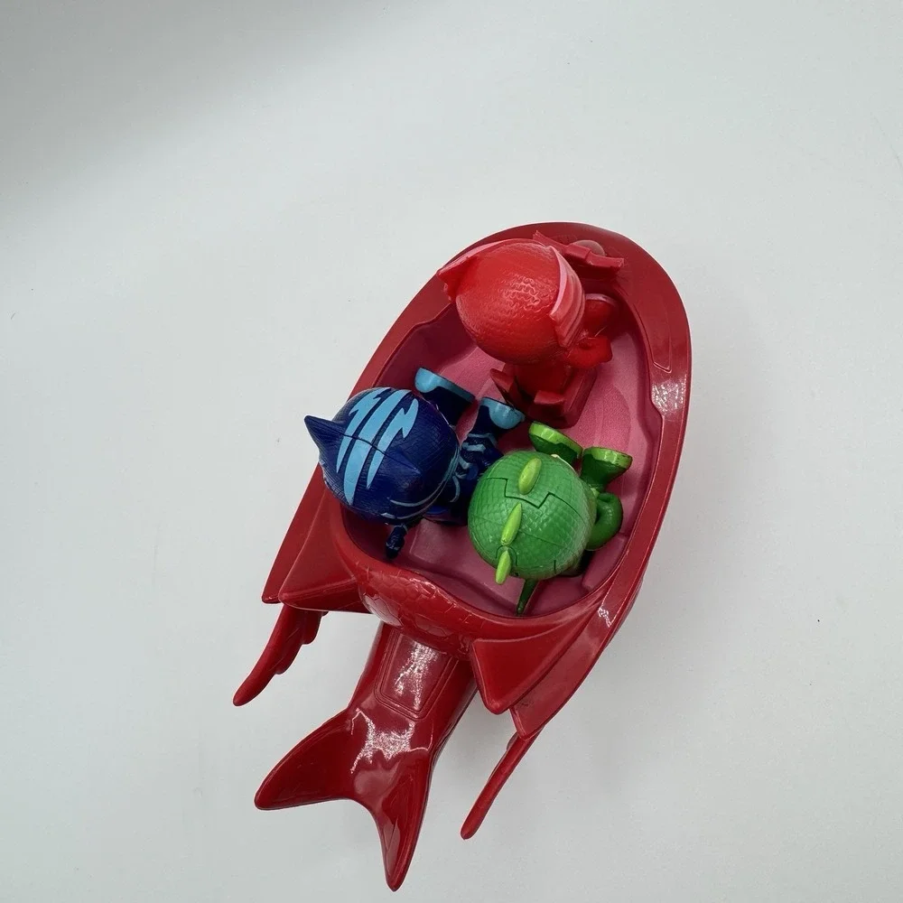 PJ Masks Catboy Gekko Owlette Figure Lot with Owl Glider Vehicle Just Play